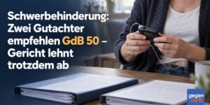 Schwerbehinderung: Zwei Gutachter empfehlen GdB 50 – Gericht lehnt trotzdem ab