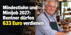 Mindestlohn und Minijob 2027: Rentner dürfen 633 Euro verdienen