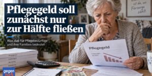 Pflegegrad 2 oder 3 neu: Pflegegeld soll zunächst nur zur Hälfte gezahlt werden