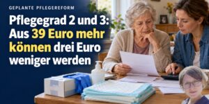 Pflegegrad 2 und 3: Aus 39 Euro mehr können drei Euro weniger werden