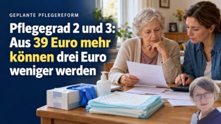 Beitragsbild von: Pflegegrad 2 und 3: Aus 39 Euro mehr können drei Euro weniger werden