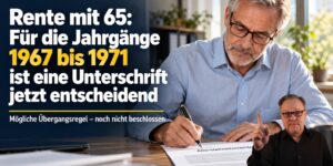 Rente mit 65: Für die Jahrgänge 1967 bis 1971 ist eine Unterschrift jetzt entscheidend