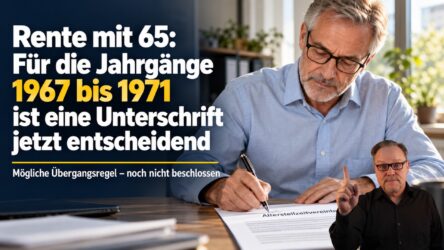 Beitragsbild von: Rente mit 65: Für die Jahrgänge 1967 bis 1971 ist eine Unterschrift jetzt entscheidend