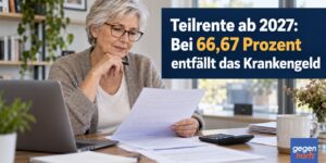 Teilrente ab 2027: Bei 66,67 Prozent entfällt das Krankengeld