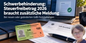 Schwerbehinderung: Der Steuerfreibetrag 2026 braucht eine zusätzliche Meldung