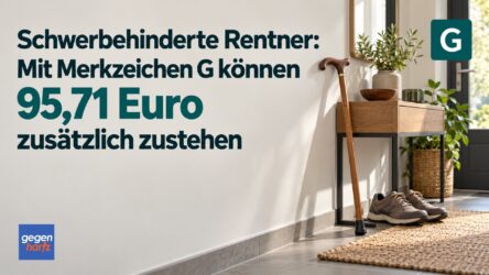 Beitragsbild von: Schwerbehinderte Rentner: Mit dem Merkzeichen G können 95,71 Euro zusätzlich zustehen