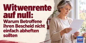 Witwenrente auf null: Warum Betroffene ihren Bescheid aber nicht einfach abheften sollten