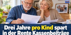 Rentner: Drei Jahre pro Kind spart in der Rente Kassenbeiträge