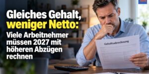Gleiches Gehalt, weniger Netto: Viele Arbeitnehmer müssen 2027 mit höheren Abzügen rechnen