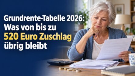 Beitragsbild von: Grundrente-Tabelle 2026: Was von bis zu 520 Euro Zuschlag übrig bleibt