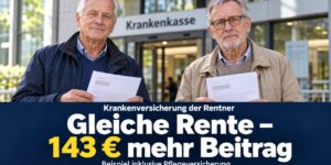 Krankenversicherung der Rentner: Gleiche Rente aber trotzdem 143 Euro mehr Beitrag