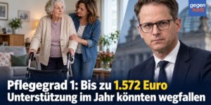 Pflegegrad 1: Bis zu 1.572 Euro Unterstützung im Jahr sollen wegfallen