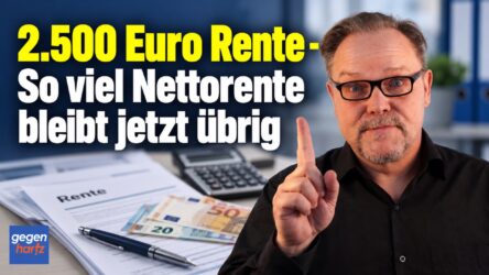 Beitragsbild von: 2.500 Euro Rente: So viel Nettorente bleibt jetzt übrig