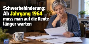 Schwerbehinderung: Jahrgänge ab 1964 müssen länger auf die Rente warten