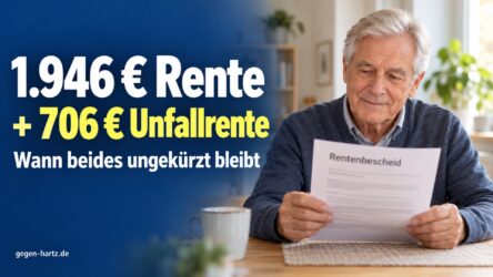 Beitragsbild von: 1946 Euro Rente plus 706 Euro Unfallrente: Beides bleibt so ungekürzt
