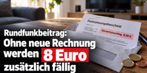 Rundfunkbeitrag: Ohne neue GEZ-Rechnung werden 8 Euro zusätzlich fällig